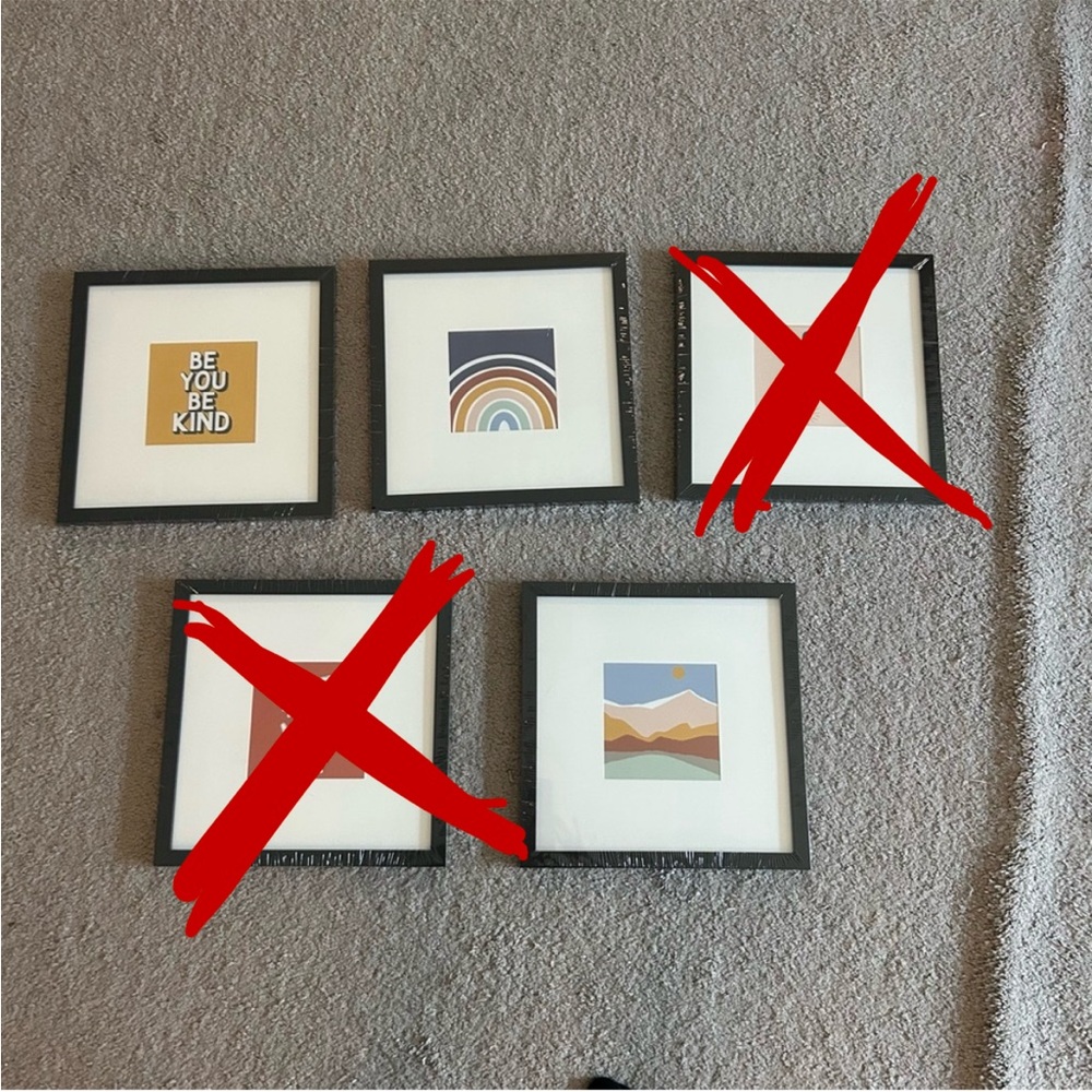 THREE FRAMES ONLY Pack of 3 12x12 Gallery Frames
